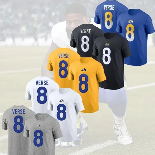 Discover 🔥HOT! Jared Verse #08 Los Angeles Rams 2025 Name and Number