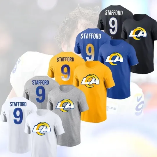 Discover 🔥HOT! Matthew Stafford #9 Los Angeles Rams 2025 Name and Number