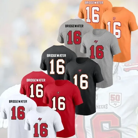 Discover 🔥HOT! Teddy Bridgewater #16 Tampa Bay Buccaneers 2025 Name and Number