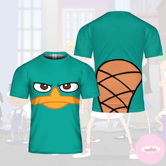 Discover Disney Phineas and Ferb All-over Print Shirt, Disney Channel Perry the Platypus Candace Flynn Isabella Family Kids Adult Sweatshirt Hoodie