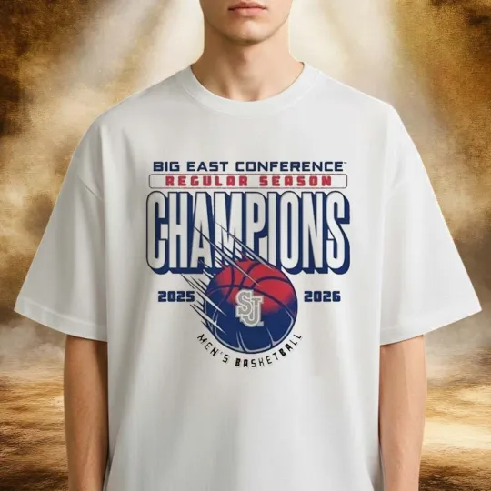 Discover St John's Red Storm Men's Basketball 2025-2026 Big East Conference T-Shirt