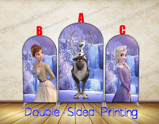 Discover Frozen Princess Winter Arch Cover Double Sided Ice Castle Birthday Party Backdrop Decoration Set