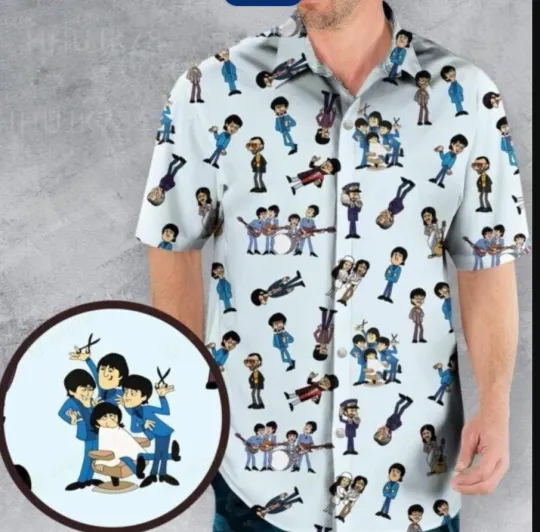Discover The Beatles Cartoon 70s Hawaiian Shirt for Men Women