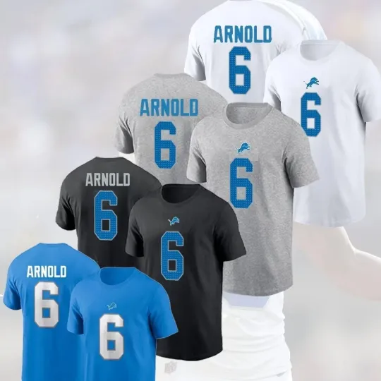 Terrion Arnold #6 Detroit Lions Name and Number