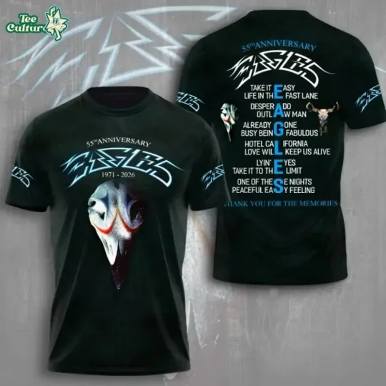 Discover Eagle Band Greatest Hits Album 55th Anniversary 1971-2026 3D Graphic T-Shirt
