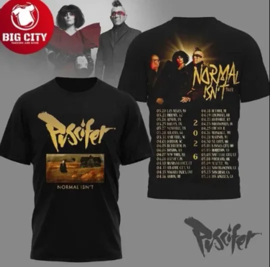 Discover Puscifer1 Normal Isnt Tour 2026 Rock Band Concert 3D T-Shirt Fullsize XS-5Xl