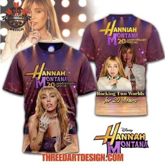 Discover Hanniah Montana 20th Anniversary 3D T-Shirt