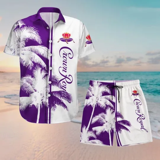 Crown Royal Hawaiian Shirt And Shorts, Whiskey Hawaiian Beach Set