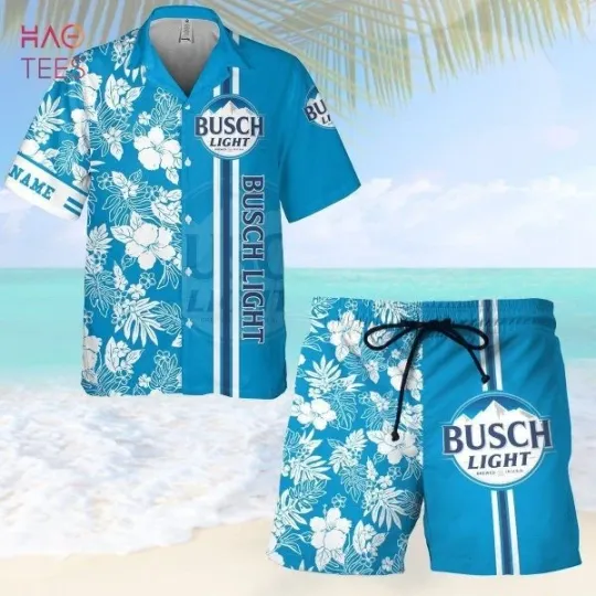 Discover Tropical Floral Light Beer Hawaiian Shirt Shorts Set Beach Summer Holiday