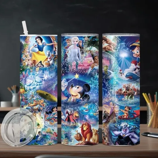 Discover Disney Character 20 oz Tumbler with Lid and Straw