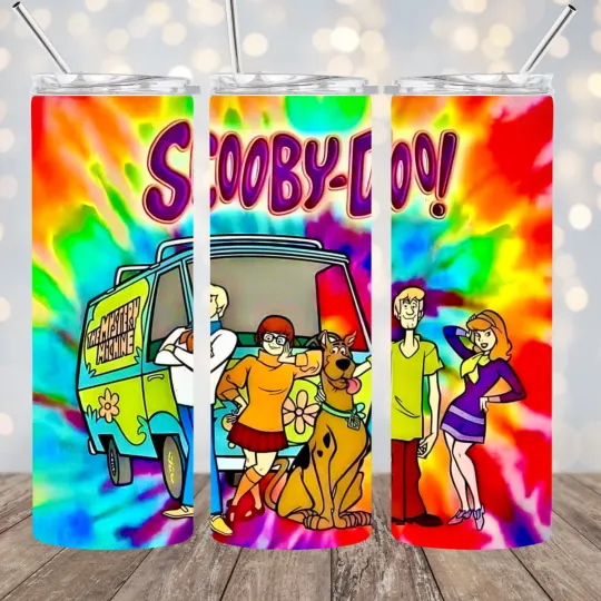 Scooby Doo Inspired 20 oz Stainless Steel Tumbler with Lid and Straw