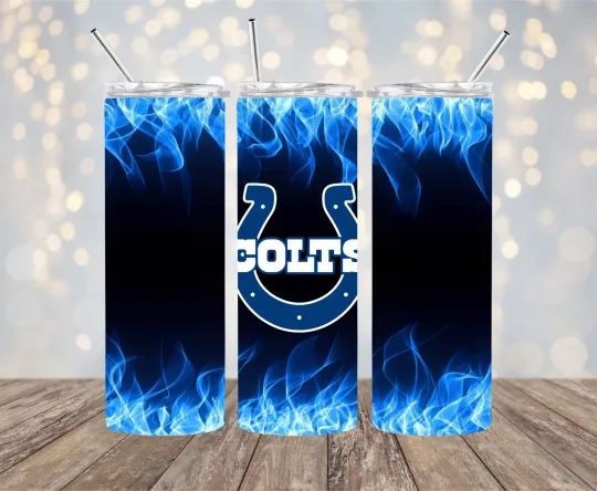 Discover Indianapolis Colts Stainless Steel Tumbler with Lid and Straw 20 oz