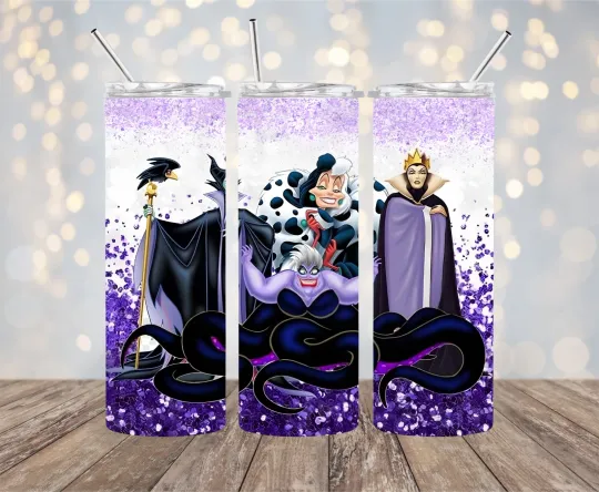 Discover Disney Villains Inspired 20 oz Stainless Steel Tumbler with Lid and Straw