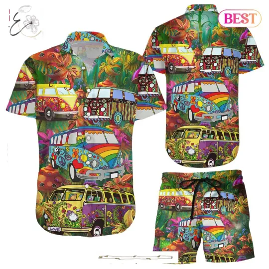 Discover Car Hawaiian Shirt Hippie Car On The Way Mushrooms Hippie Hawaii Shirt Gift For