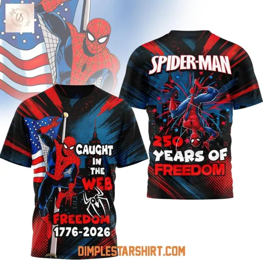 Discover Spider USA 250 Years Of Freedom 3D T-Shirt