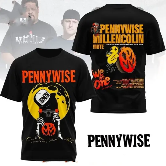 Discover Pennywise South America Tour 2026 AOP 3D T-Shirt