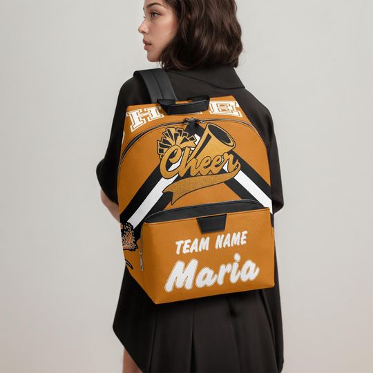 Personalized Cheer Backpack, Waterproof PU Leather, Cheer Team Gift