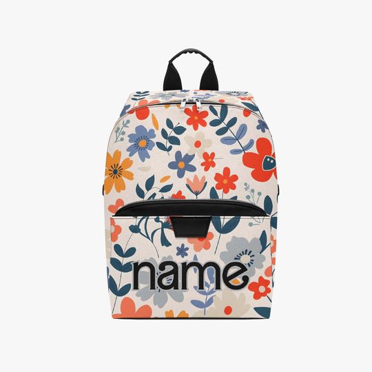Custom Name Floral Backpack, Personalized School & Travel Backpack, Gift for Girls, Women