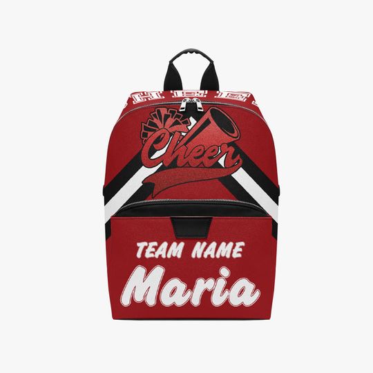 Discover Personalized Cheer Backpack, Waterproof PU Leather Team Bag