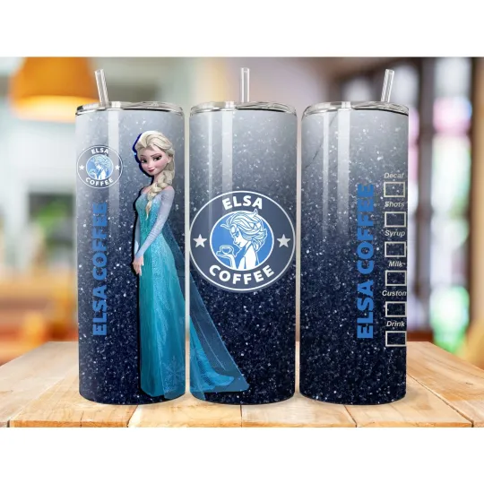 Discover Drinkware 20 OZ Disney Frozen Elsa Coffee Portable Drinking Tumbler