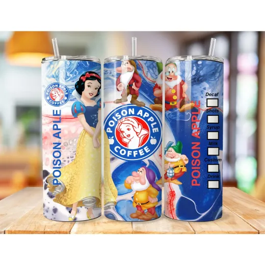 Disney Snow White Poison Apple 20 oz Tumbler with Lid and Straw