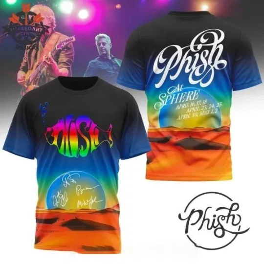 T-Shirt 3D Gift For Men Women Phish Music Band At Sphere 2026 Tour