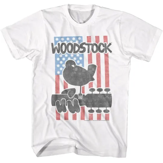 Discover Woodstock Flower Flag Music T-Shirt