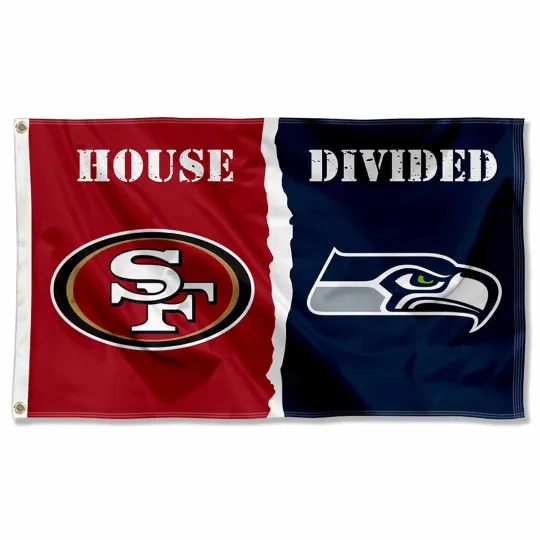 House Divided Flag - 49ers vs Seahawks Home Flag