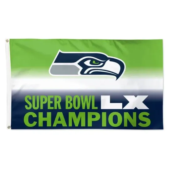 Seattle Seahawks Super Bowl LX Champions House Flag
