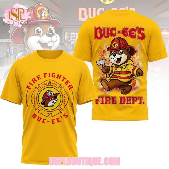 Discover Buc-ee’s Firefighter 2026 Yellow Design T-Shirt