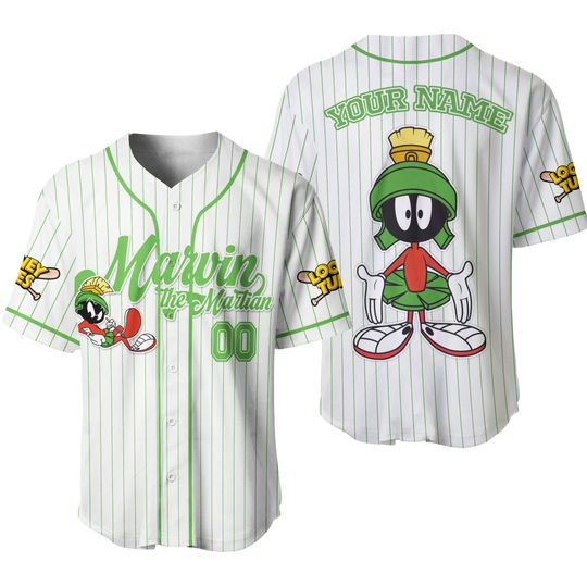 Custom Looney Tune Marvin The Martian Simple Baseball, Cartoon Team Outfit