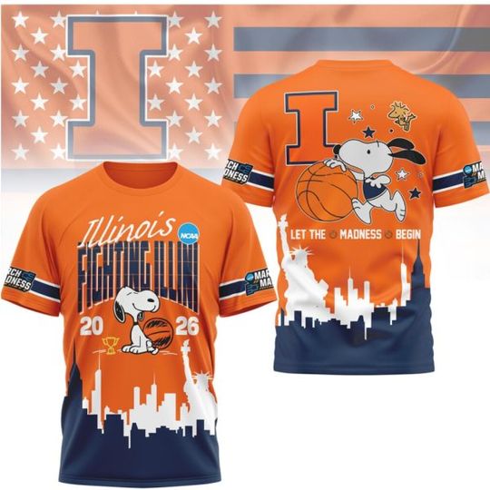 Discover Illinois Fighting Illini Snoop March Madness 2026 Basketball T Shirt
