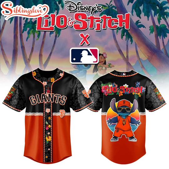 San Francisco Giants x Lilo & Stitch Cute Baseball Jersey Shirt