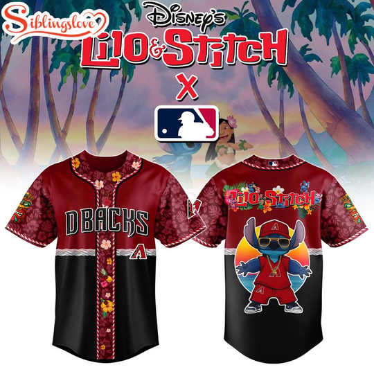 Discover Arizonna Diamondbacks x Lilo & Stitch Cute Baseball Jersey Shirt
