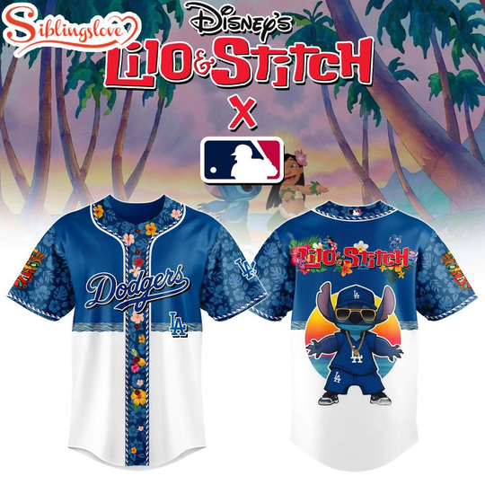 Los Angeles Dodgers x Lilo & Stitch Cute Baseball Jersey Shirt