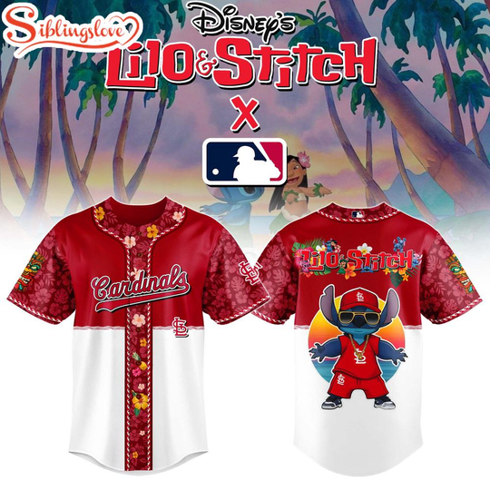 St. Louis Cardinals x Lilo & Stitch Cute Baseball Jersey Shirt