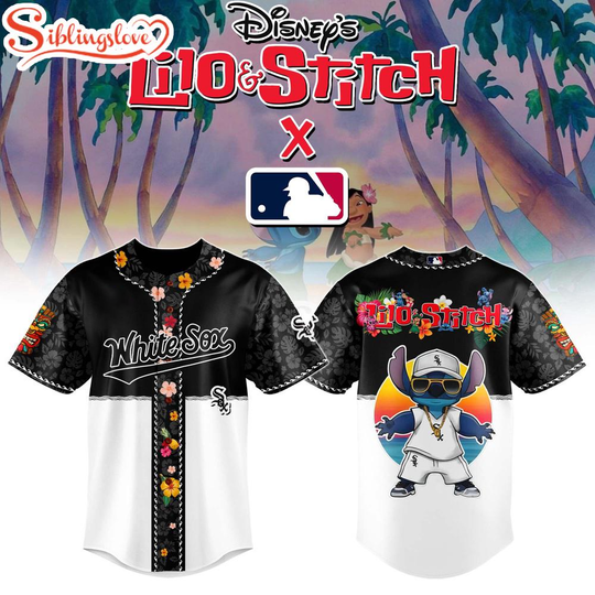 Chicago White Sox x Lilo & Stitch Cute Baseball Jersey Shirt