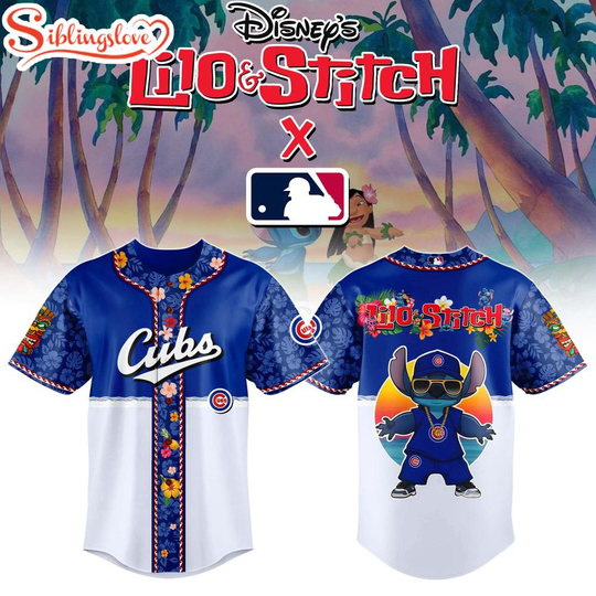 Chicago Cubs x Lilo & Stitch Cute Baseball Jersey Shirt