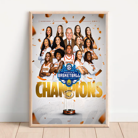 Texas Longhorns Women’s Basketball 2026 SEC Tournament Champions Poster