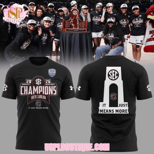 Discover South Carolina Gamecocks “It Just Means More” Champions 2026 Black T-Shirt