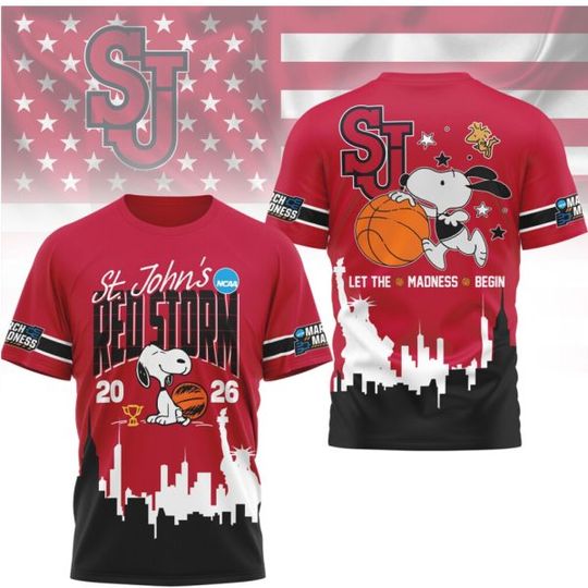 Discover St. John’s Red Storm Snoop Let The Madness Begin 2026 T Shirt