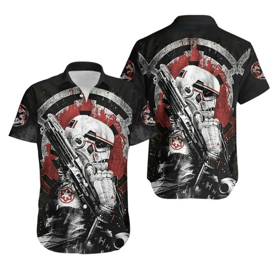 Star Wars Hawaiian Shirt, Galactic Empire Beach Shirt, Jedi vs Sith Aloha Shirt, Sci-Fi Summer Outfit, Star Wars Gift for Fans