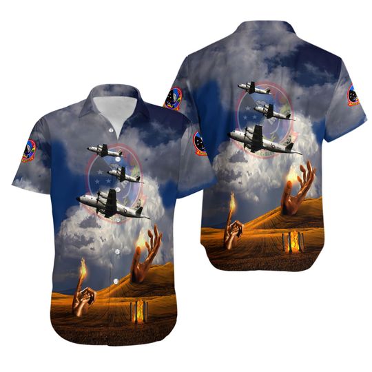 US Navy VP 6 Blue Sharks Hawaiian Shirt Men’s Button Beach Shirt