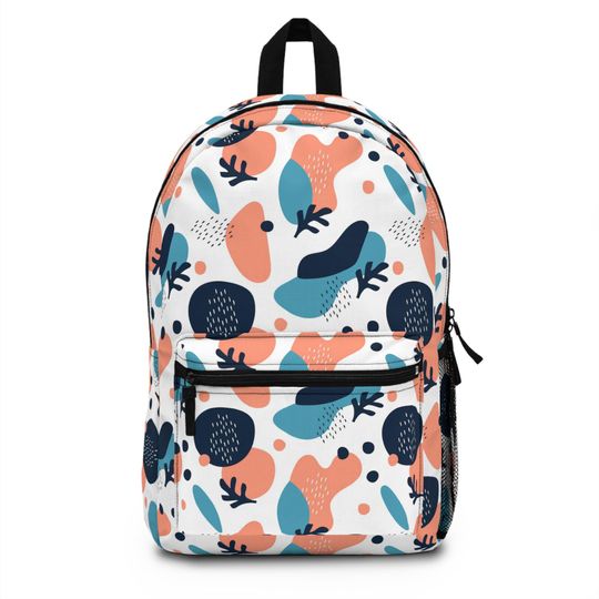 Discover Abstract Print Backpack, Stylish Polyester School Bag