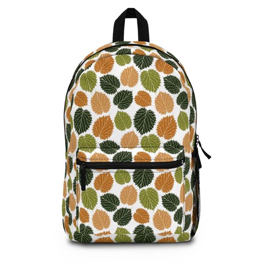 Discover Nature-Inspired Leaf Pattern Backpack, Eco-Friendly Travel School Bag