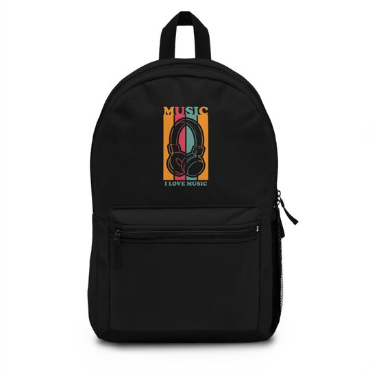Discover Retro Music Lover Backpack, School Travel Bag
