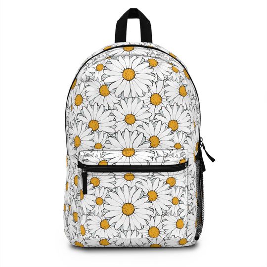 Discover Daisy Floral Backpack, Cute Backpack for School, Floral Travel Bag, Summer Style Backpack, Gift for her, Boho Flower Bag