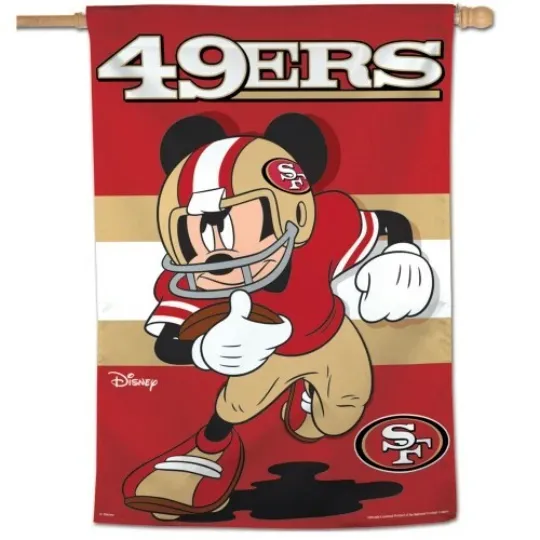 Discover SAN FRANCISCO 49ERS MICKEY MOUSE DISNEY 28"X40" HOUSE FLAG OR WALL BANNER