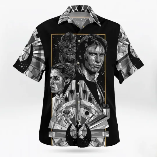Discover Disney Star Wars The Force Awakens Black Hawaiian Shirt
