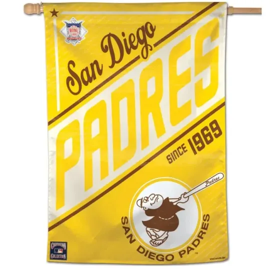 Discover SAN DIEGO PADRES COOPERSTOWN COLL. 28"X40" HOUSE FLAG WALL BANNER MLB LICENSED